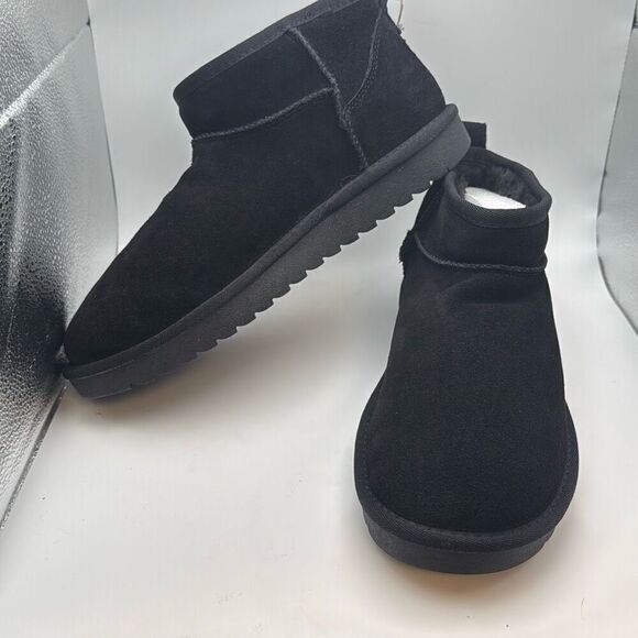 CUSHIONAIRE Women's Cozy Genuine Suede Ankle SnowโBoots SIZE 11 BLACK NEW WITH B - Picture 5 of 7